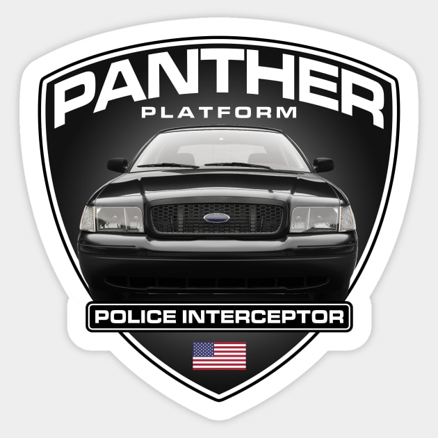 Panther Platform - Crown Victoria (Black Car) Sticker by Tiberius Jim